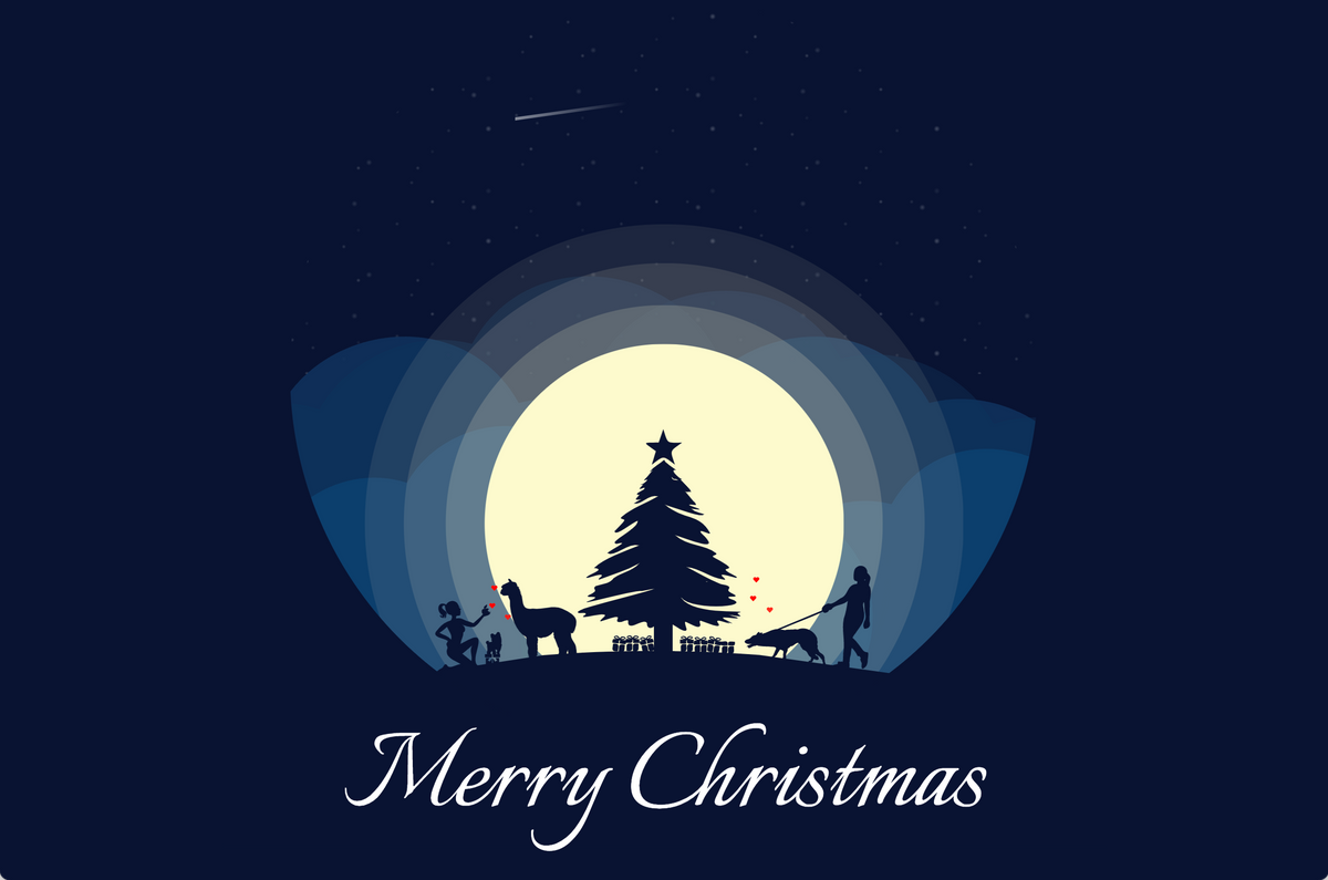 Christmas Card made with HTML, CSS, and SVG
