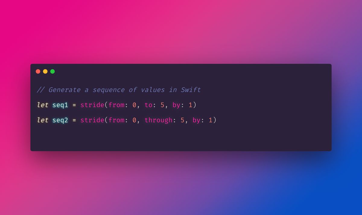 Generate a sequence of values in Swift